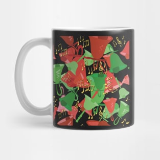 Christmas Chaos Colorful Handbells And Notes Holiday Pattern Mug